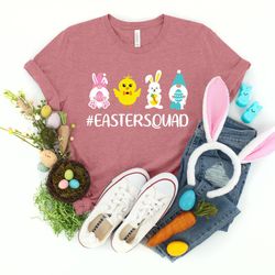 easter squad shirt, easter crew shirt, easter matching kids shirt, easter matching family shirt, easter bunny gnome chic
