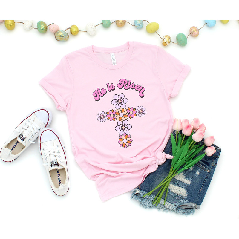 He Is Risen Shirt, Easter Cross Shirt, Floral Cross Shirt, Easter Jesus Shirt, Jesus Risen Shirt, Cute Easter Shirt, Jesus Shirt, Cute Shirt.jpg