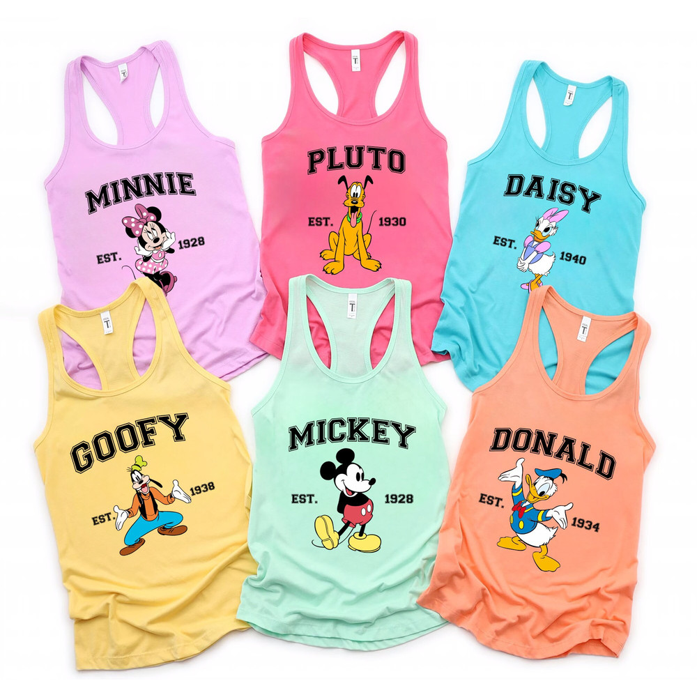 Disney Family Shirts Racerback Tank Tops, Disney Family Vacation Trip Tee Shirts Characters, Vacation Tank,Disney Trip Tank, Matching Tank.jpg
