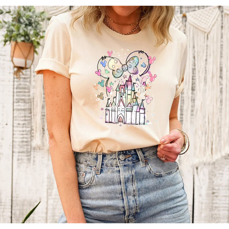 Disney minnie Castle Shirt, Disney Vacation Shirt, Disneyland shirt, Family Vacation Shirt, Disney Watercolor Castle.jpg