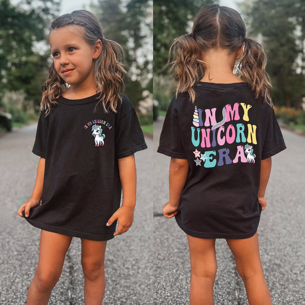 In My Unicorn Era Shirt, Unicorn Gift, Mythical Creature Shirt, Funny Fantasy Animal Gift, Retro Kids Shirt, Mama's Little Girl Shirt.jpg