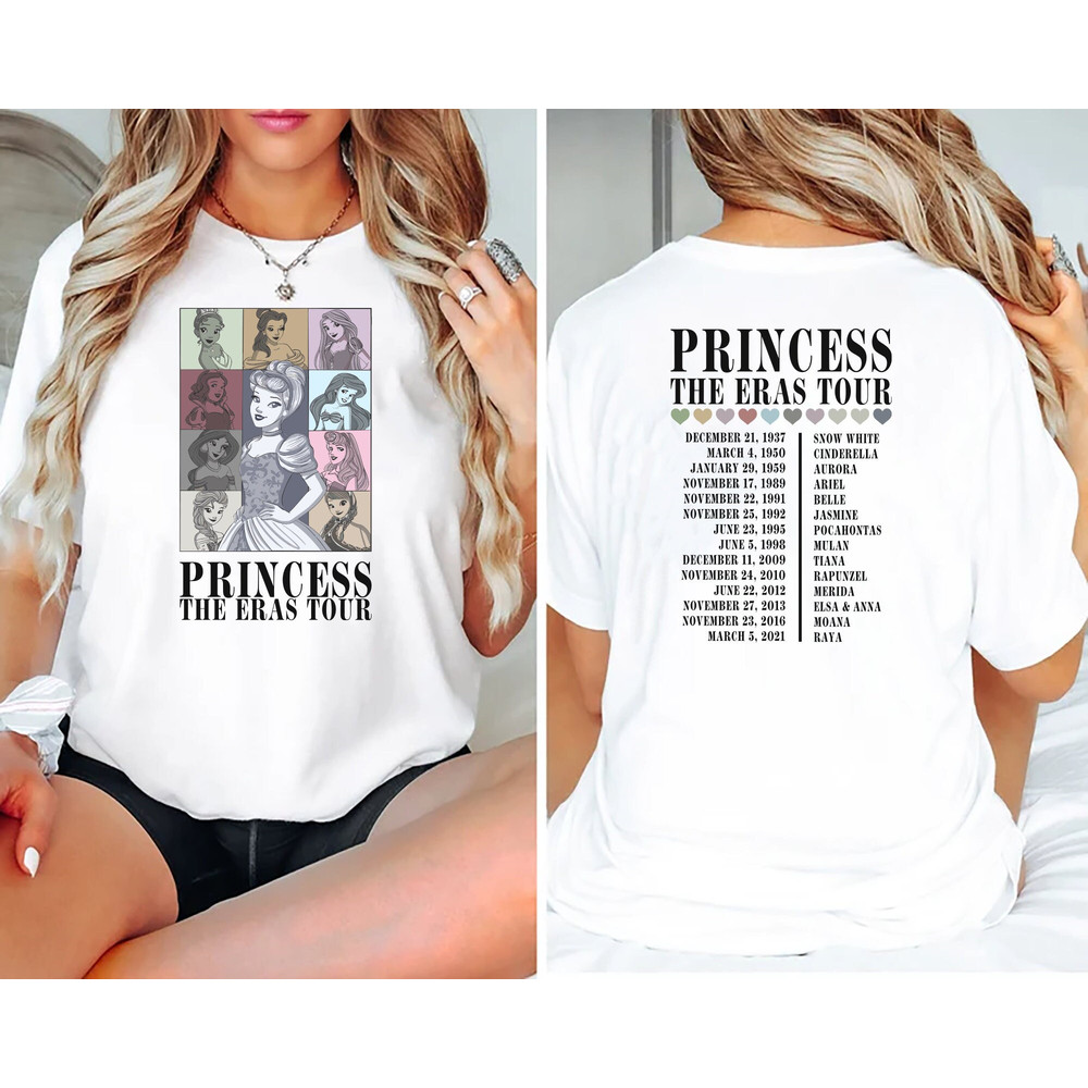 Princess Eras Tour Bella Canvas Shirt, Disney Princess Tour Sweatshirt, Disney Princess Characters Shirt, Disney Girl Trip Hoodie.jpg