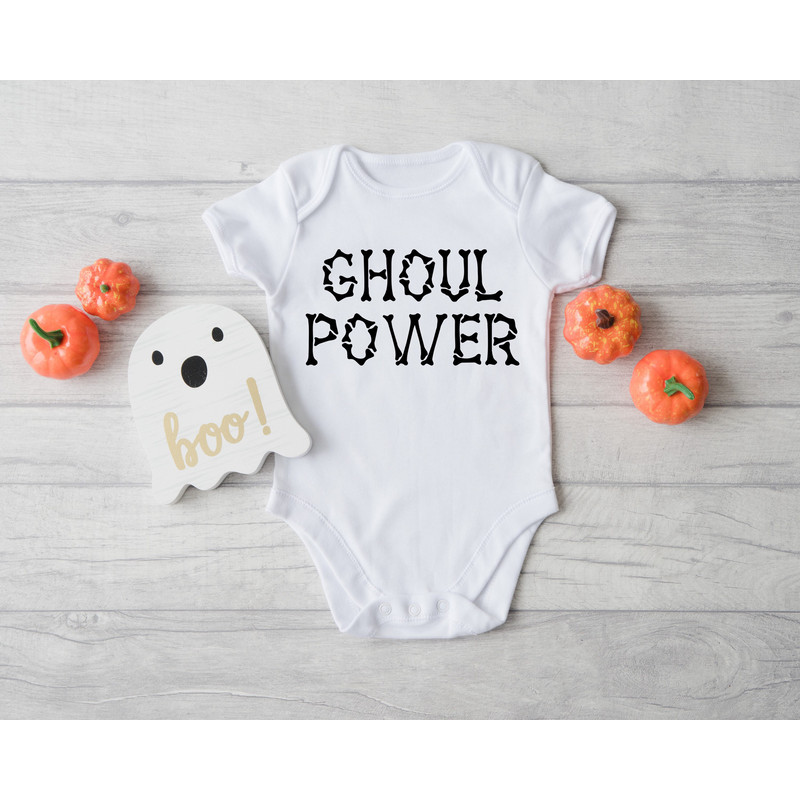 Baby Ghoul Halloween infant baby bodysuit, Halloween Baby Girl outfit, Ghoul Power shirt, Matching Halloween Family shirts.jpg