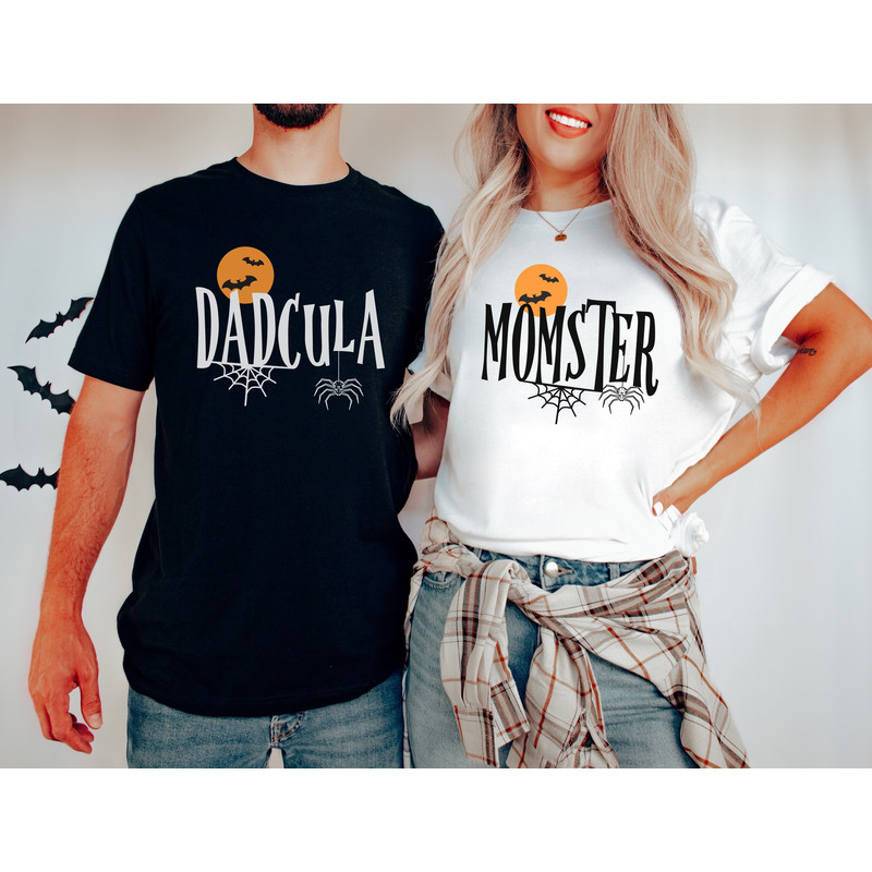 Halloween Couple Shirts, Halloween Family shirts, Mom Dad Shirts, Halloween Birthday Party Shirt, Momster Dadcula shirt, Family Halloween.jpg