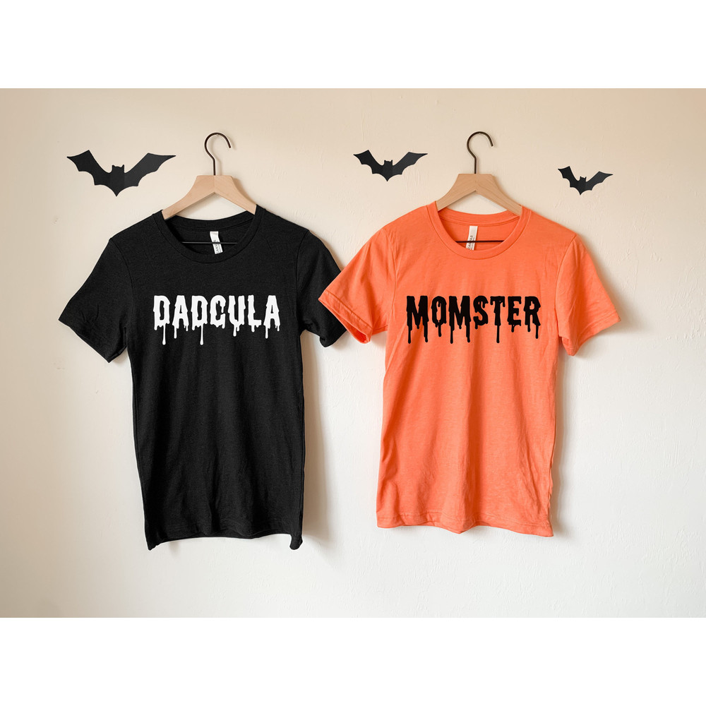 Halloween Couple Shirts, Halloween Family shirts, Mom Dad Shirts, His & Hers, Halloween Party Shirt, Momster Dadcula shirt, Family Halloween 1.jpg