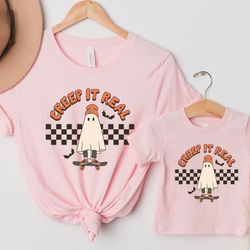 matching mommy and me halloween shirts, matching family halloween shirts, creep it real shirt, spooky mama spooky ba