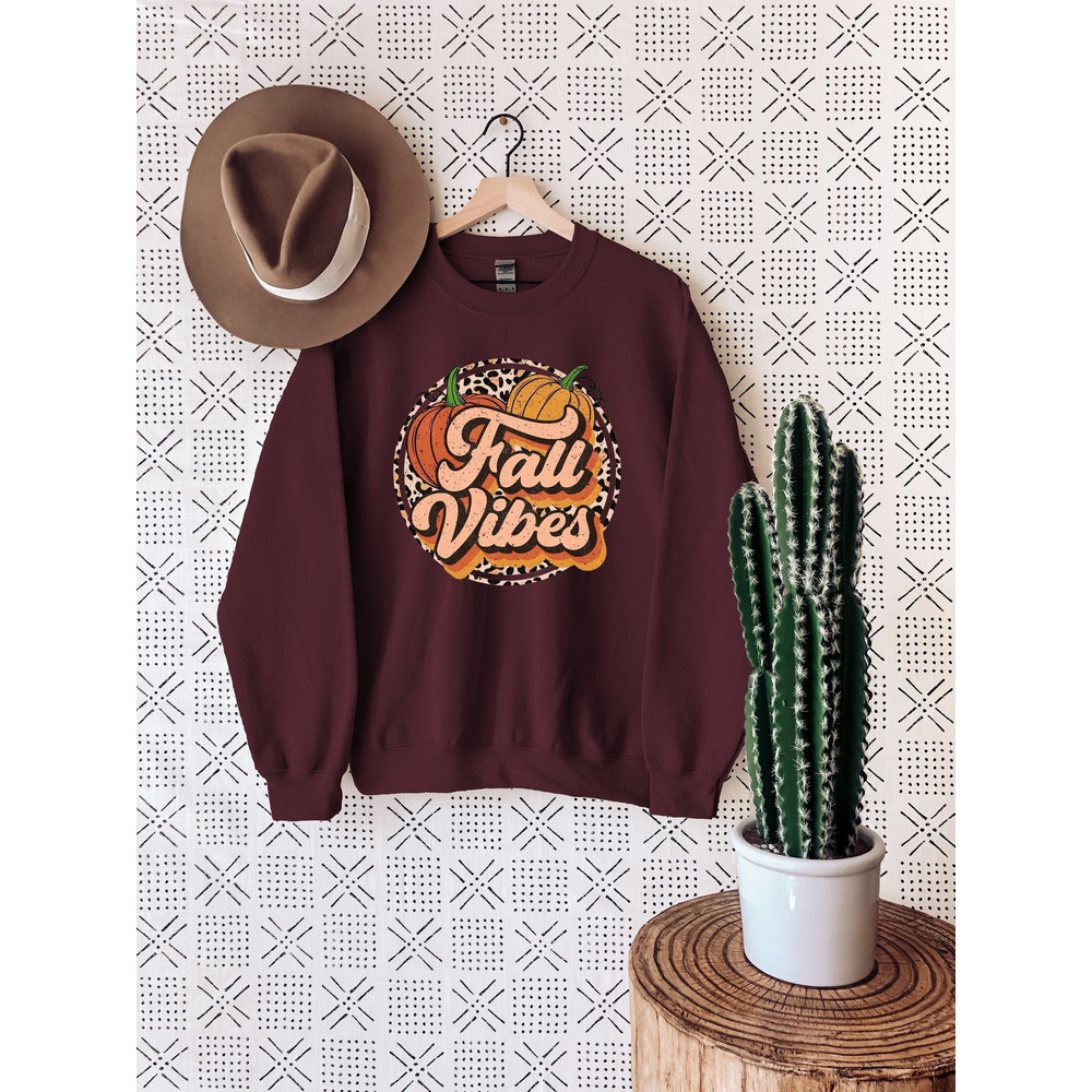 Fall Vibes Sweatshirt, Halloween Sweatshirt, Fall Sweatshirt, Fall Leopard Sweatshirt, Hello Fall Shirt, Happy Thanksgiving Shirt.jpg