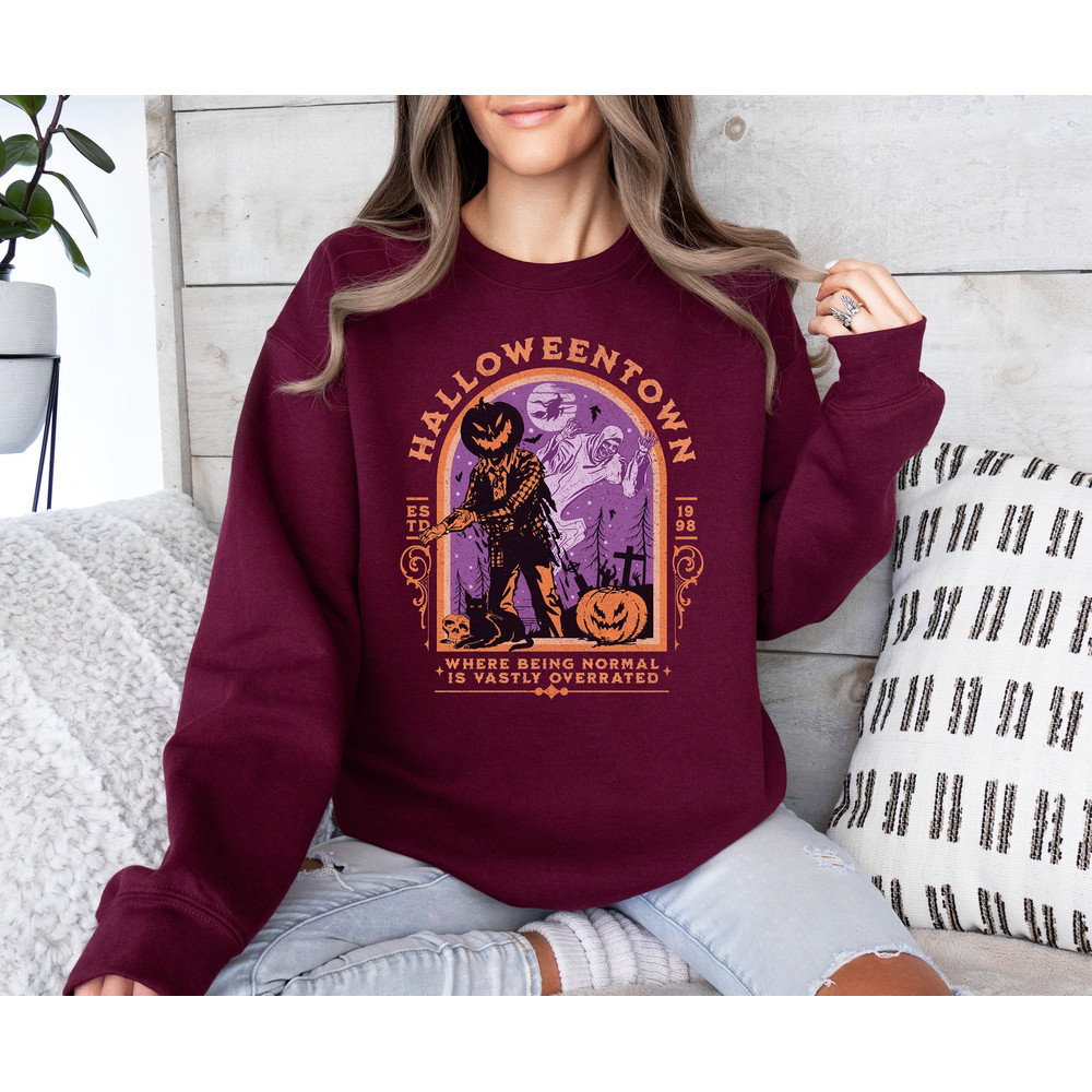 Halloweentown Sweatshirt, Halloween Est 1998 Shirt, Spooky Pumpkin T-Shirt, Spooky Season Sweater, Halloween Skull Outfit.jpg