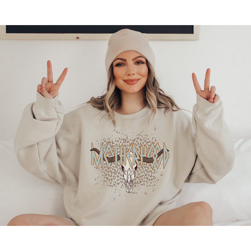 Motherhood Sweatshirt, Cow Skull Motherhood Sweater, Cow Skull Skeleton Hoodie.jpg