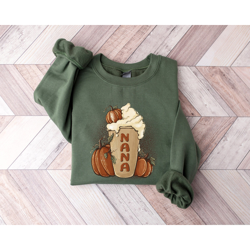 Nana Pumpkin Spice Latte Sweatshirt, Fall Coffee Shirt, Grandma Pumpkin Spice Shirt, Thanksgiving T-Shirt.jpg