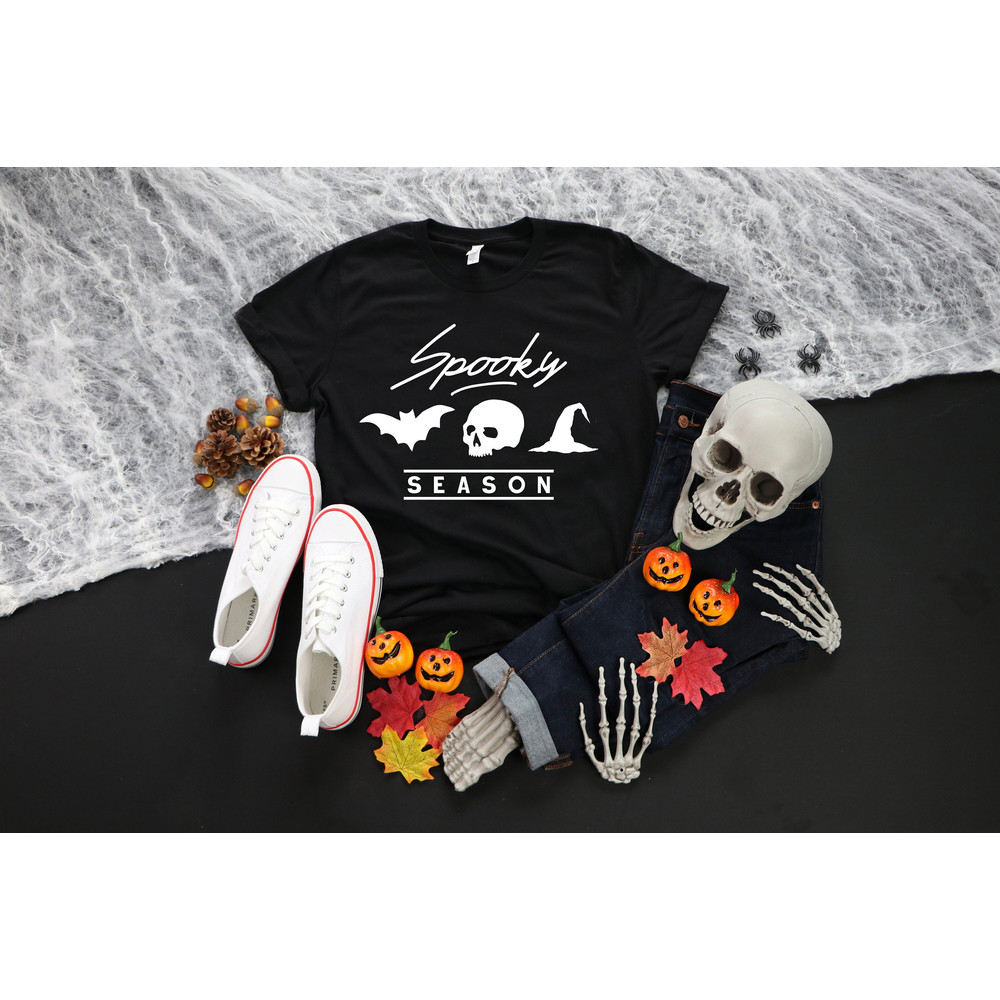 Spooky Season Shirt, Halloween Tee, Bat Skull Which Hat, Halloween Vibes, Halloween T-shirt.jpg