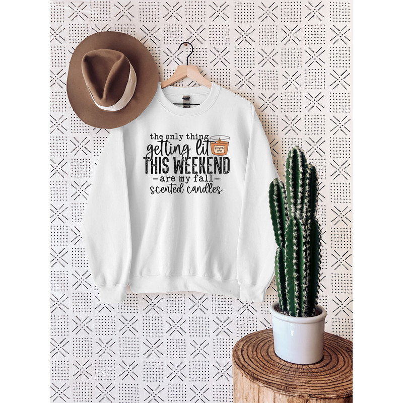 The Only Thing Getting Lit This Weekend Are My Fall Candles Sweatshirt, Autumn Women Shirts, Cute Fall Clothing, Fall Lover Gift.jpg