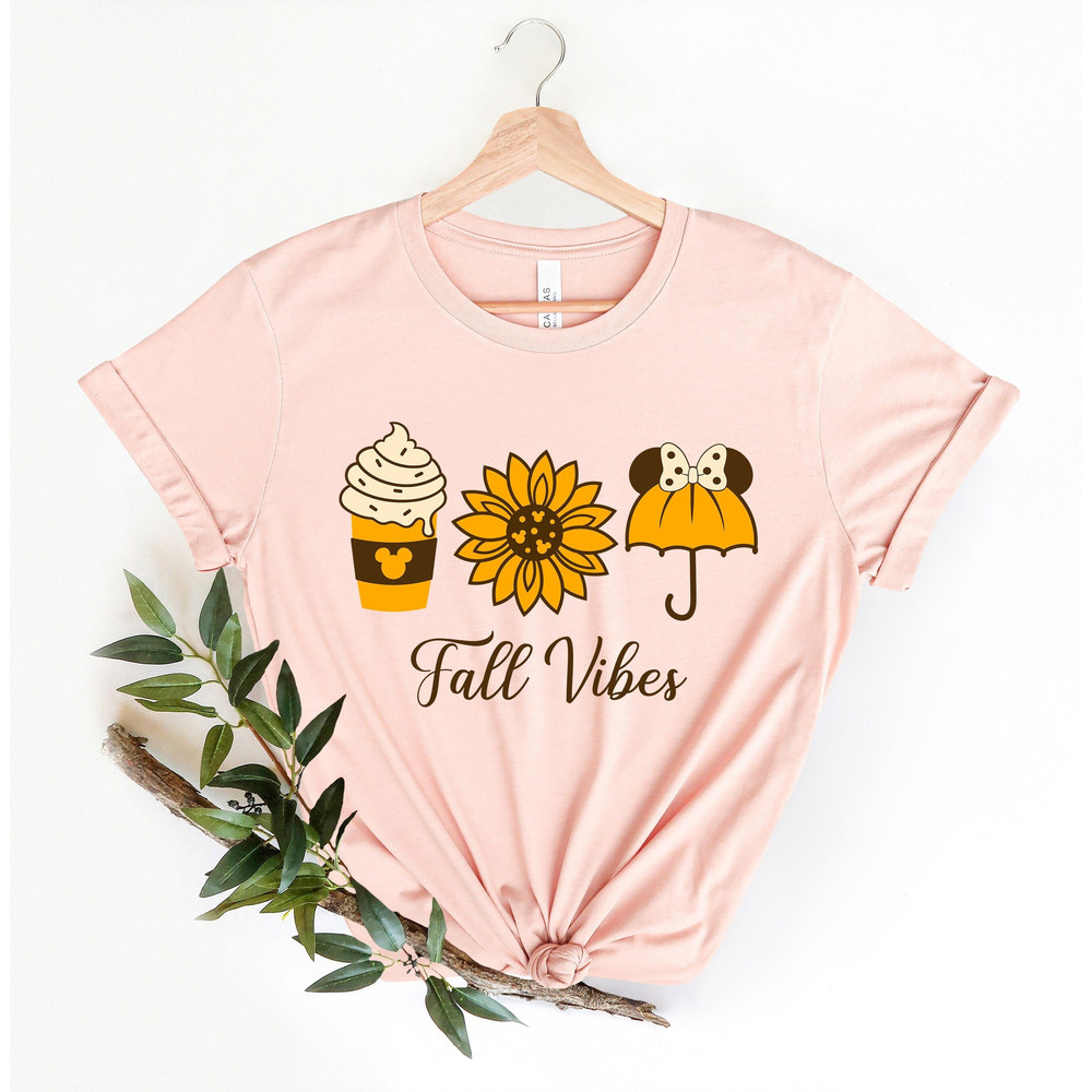 Fall Vibes Shirt, Coffee Shirt, Cute Fall T-shirt, Sun Flower Fall Shirt, Women's Fall Shirt, Gift For Her, Thanksgiving Shirt.jpg