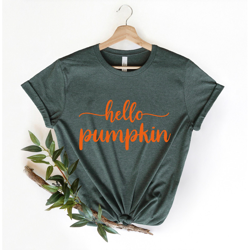 Hello Pumpkin Shirt, Thanksgiving Shirt, Fall Shirts, Fall Tshirt, Halloween, Autumn Shirt, Fall Shirts, Cute Graphic Tee, Thanksgiving Gift.jpg