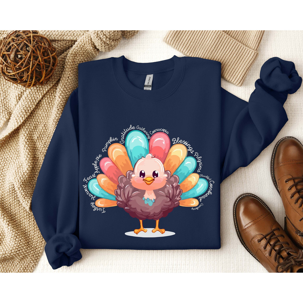 Thanksgiving Turkey Shirt, Cute Thanksgiving Day Sweatshirt, Funny Thanksgiving Gift, Turkey Day Tshirt, Sweatshirt for Thanksgiving Dinner.jpg