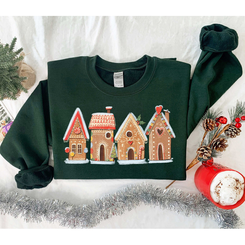 Gingerbread House, Christmas Shirt, Christmas Gift, Gift For Women, Christmas Lover Shirt, Christmas Tree Shirt, Christmas Family Shirt.jpg
