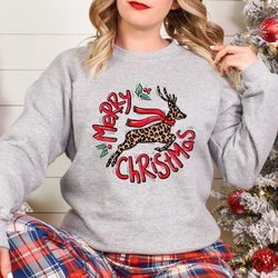 merry christmas shirt, christmas shirt, cute deer shirt, christmas deer sweatshirt, happy christmas shirt, family christ