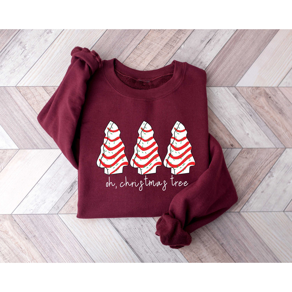 Oh Christmas Tree Cake Sweatshirt, Christmas Cake Tshirt, Cute Tree Sweater, Christmas Sweater For Women, Funny Christmas Apparel, Xmas Tee.jpg