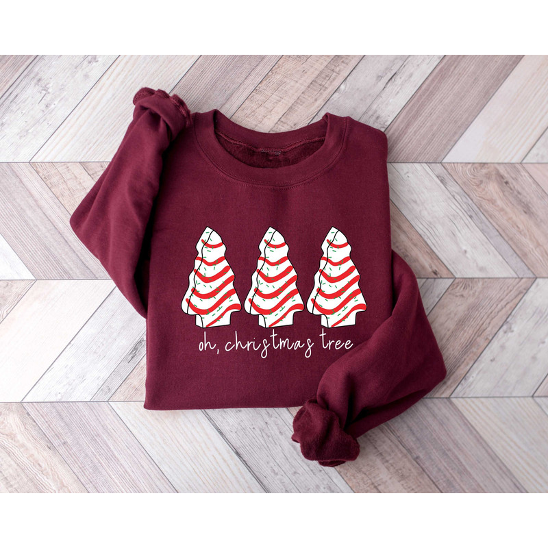 Oh Christmas Tree Cake Sweatshirt, Christmas Cake Tshirt, Cute Tree Sweater, Christmas Sweater For Women, Funny Christmas Apparel, Xmas Tee.jpg