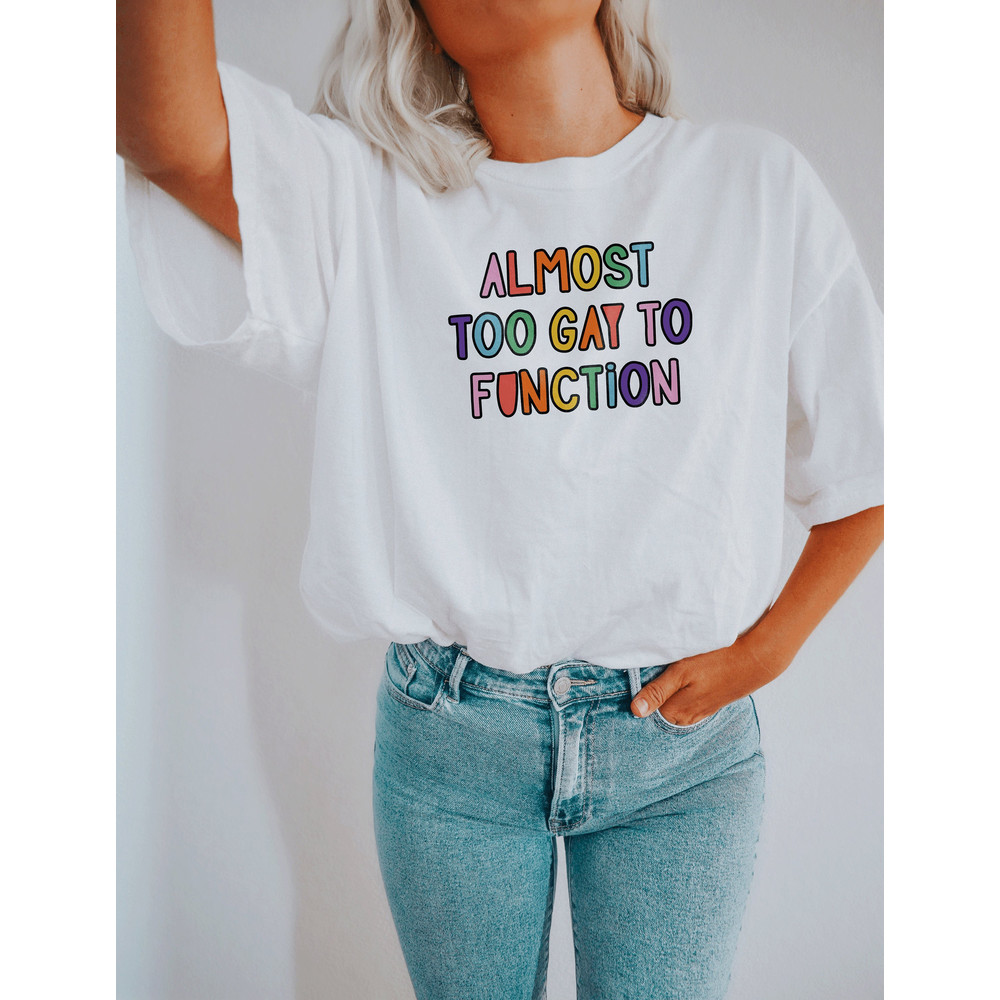 Almost Too Gay To Function Shirt, Queer Shirt LGBTQ Shirt Pride Shirt Lesbi.jpg