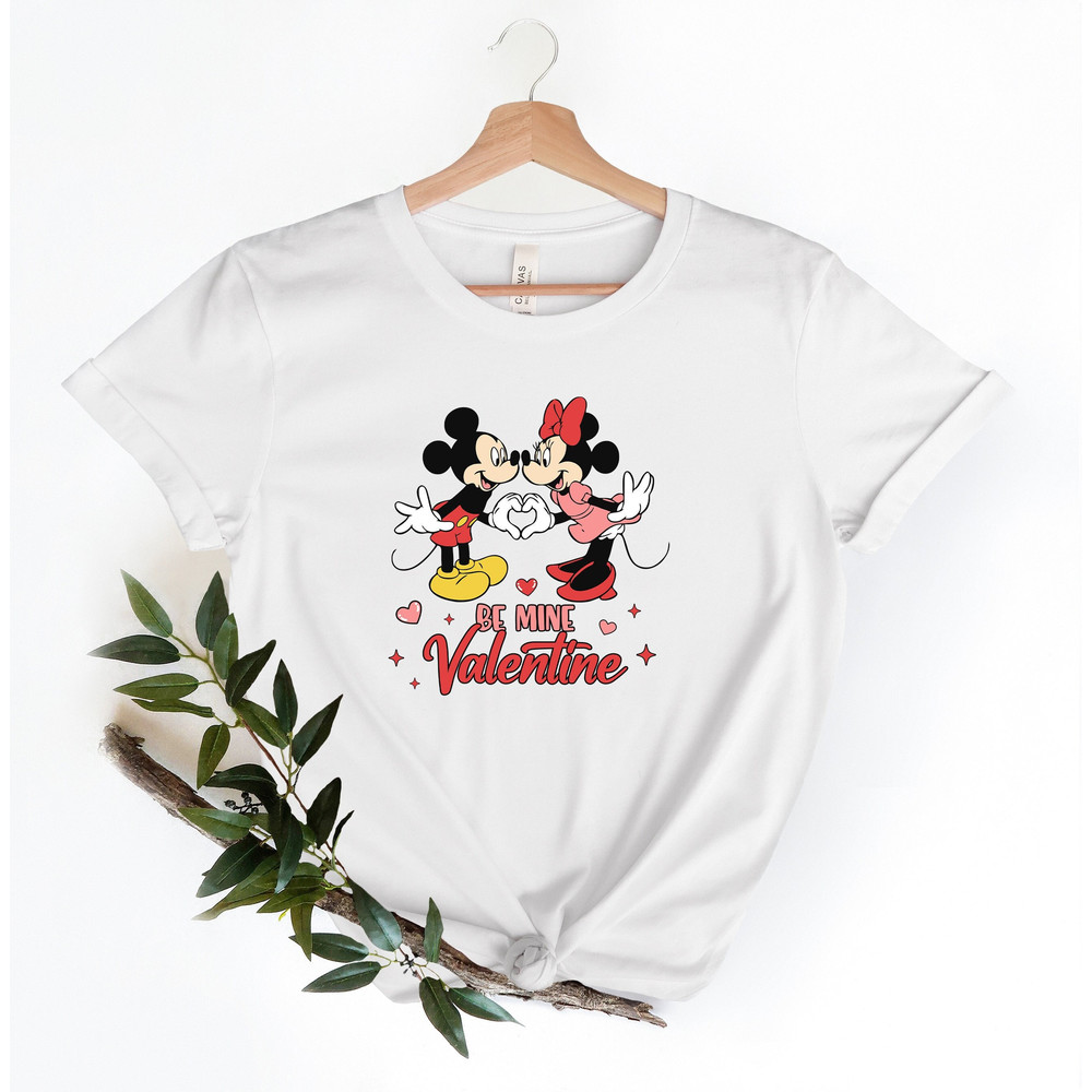 Be Mine Valentine Shirt, Cute Valentines Shirt, Mickey Plaid.jpg