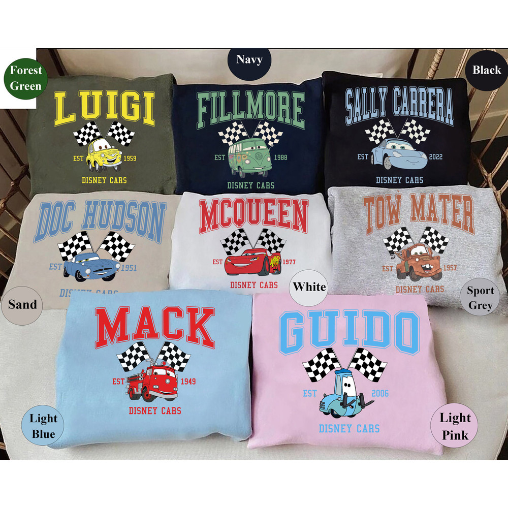 Checkered Disney Cars Shirt, Disney Cars Family Matching Shirt, Cars Pixar.jpg