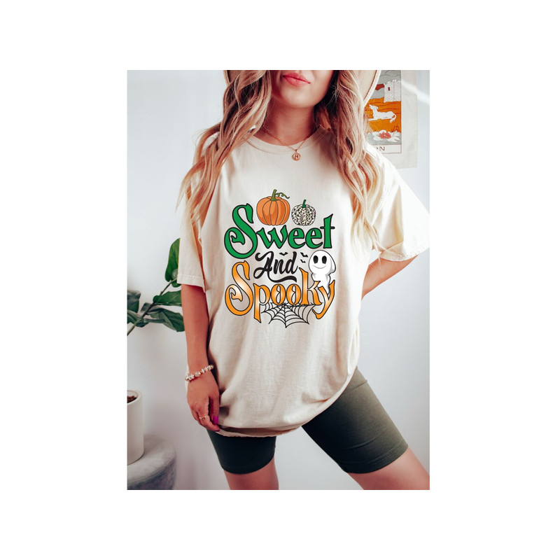 Comfort Colors Retro Sweet And spooky shirt, Gift For Her, Christmas.jpg