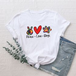 dog shirt,loves dogs tee, dog lover t-shirt, dog moms t shirt, fur mama shirt, peace love dogs shirt, valentine tshirt,