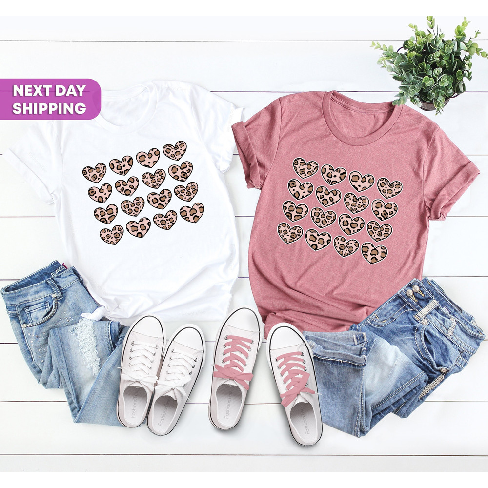 Leopard Print Valentines Day Shirt,Cute Valentine Shirt,Valentines Day Gift,Cheetah Valentines,Valentines Day Shirts For Woman,Heart Shirt.jpg