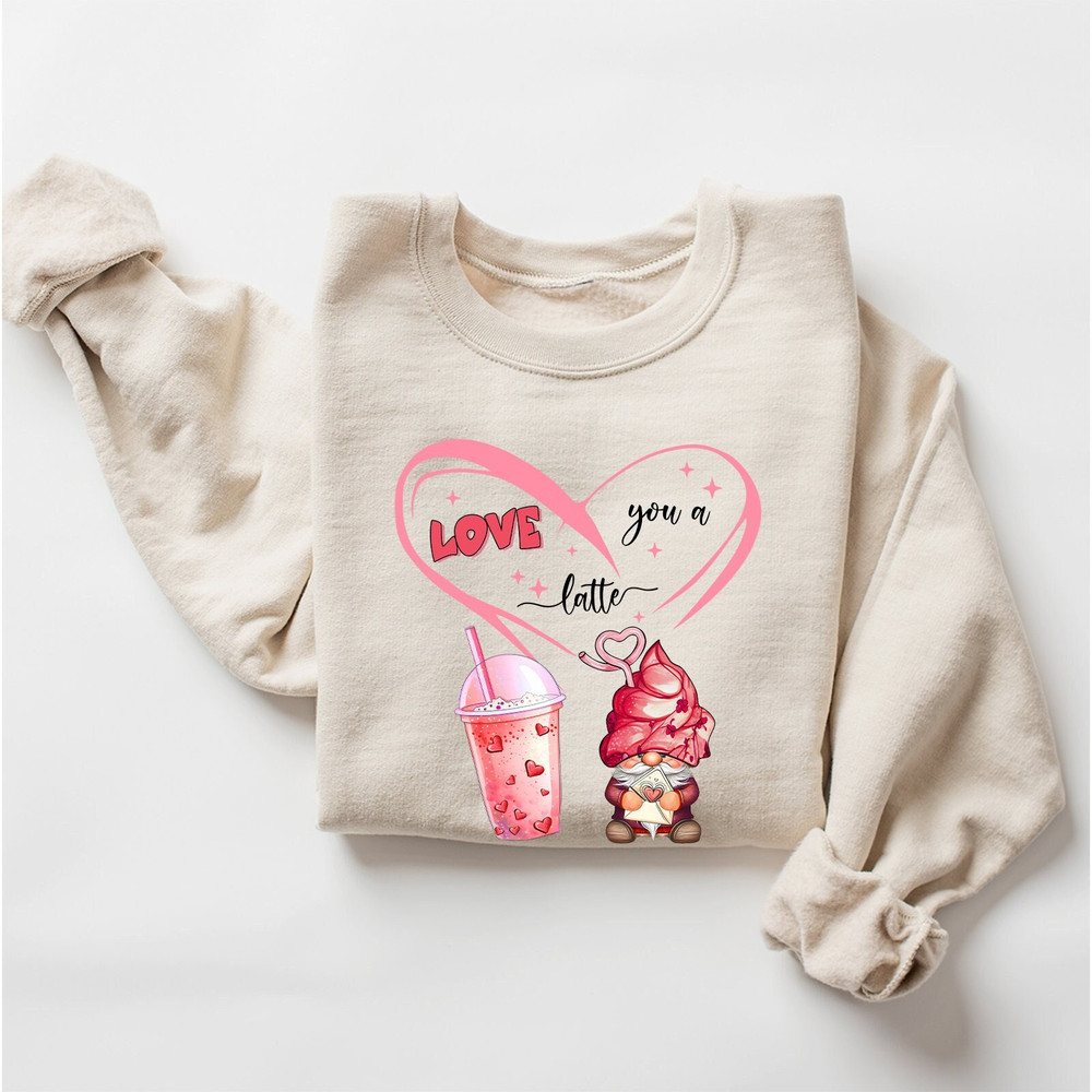 Love You A Latte, Valentine's Day Sweatshirt, Valentine Gifts, Love Sweatshirt, Valentine Sweatshirt, Cute Women's Sweatshirt, Gift for Her.jpg