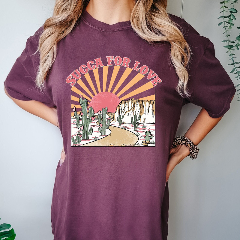 Retro Succa For Love Shirt, Funny Valentine's Day Shirt, Western Graphic Love Shirt, Galentines Day Gifts, Shirts for Women, Comfort Colors®.jpg