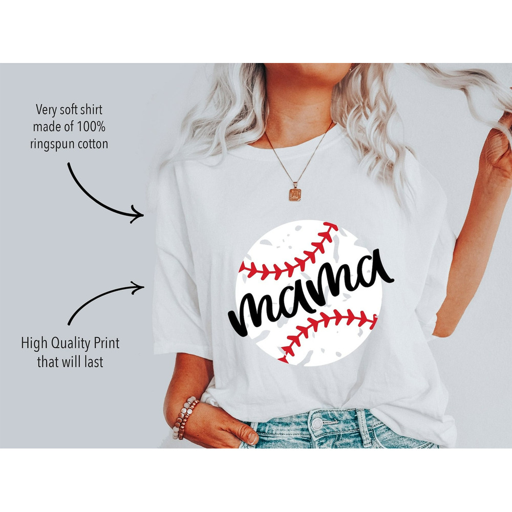 Baseball Mama T-Shirt, Mom Baseball Shirt, Baseball Mom Gift, Baseball Mom Life tees, Sporty and Trendy Baseball Mama t shirt