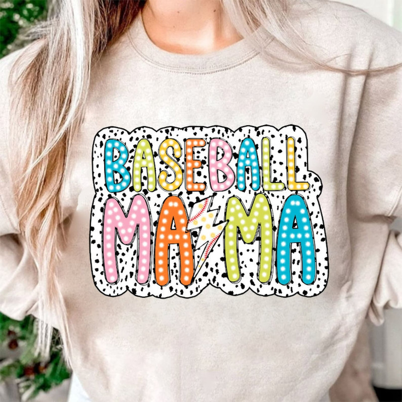 Baseball Mama Png, Dalmatian Dots Baseball PNG, Boujee Baseball PNG, Sublimation Design, Sports Shirt,Baseball Mom Shirt