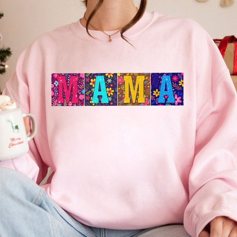 Retro Boho Mama png, Faux Sequins Boho Mama sublimation, Mama Shirt, Mother's Day png, Mama Gift, Mom Shirt, Mom Gift