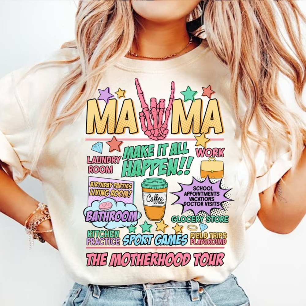 The Motherhood Tour, Some Days I Rock It, Some Days It Rocks Me, Either way were rockin, Mama Lighting Bolt, Mom Shirt