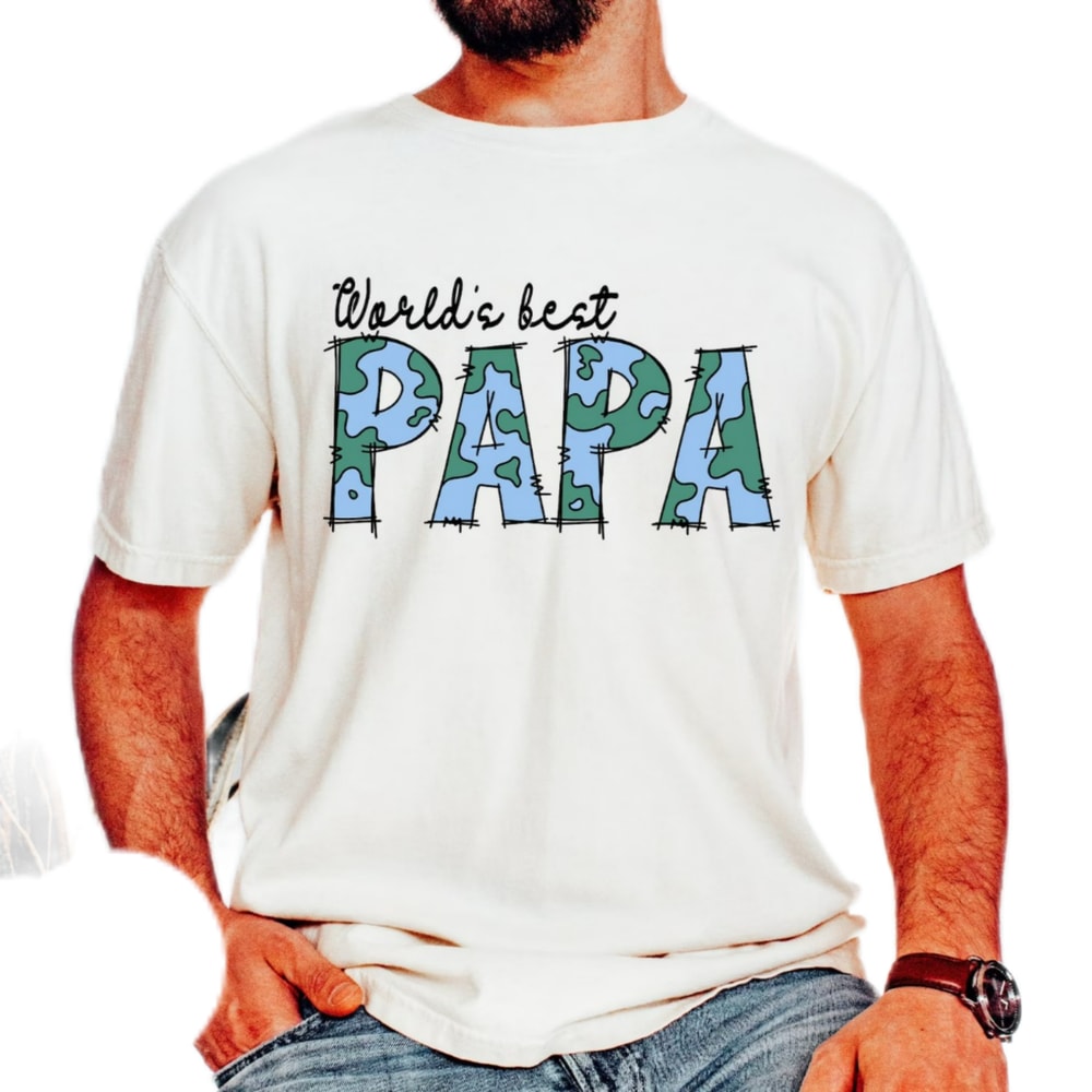 World's best papa,dad gift shirt,papa t-shirt,funny dad shirt,best dad ever,gift for dad,papa doodles,father's day shirt