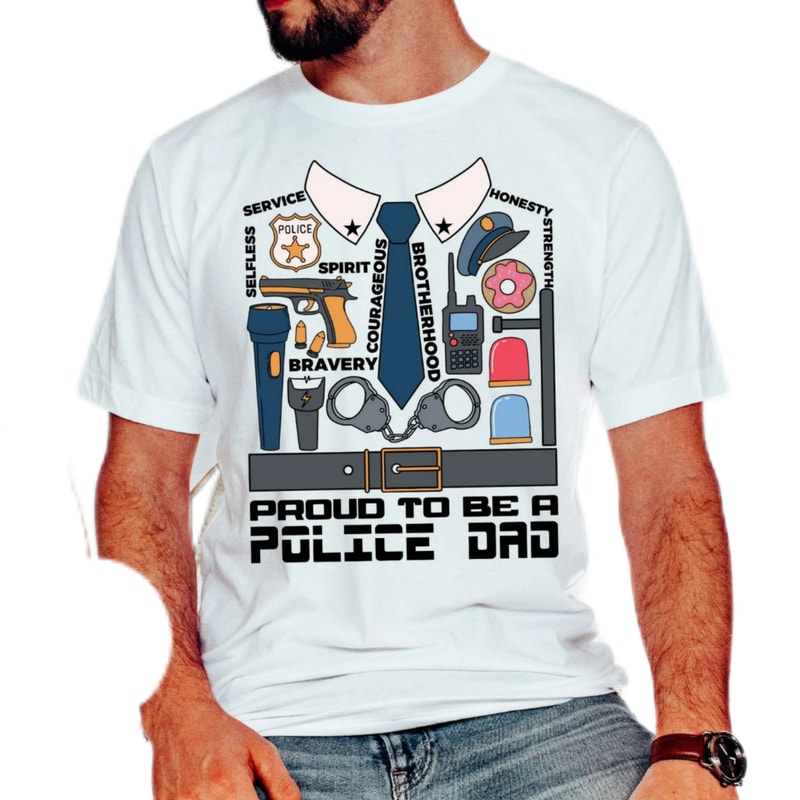 Proud to be a police dad,my daddy is my hero,Police shirt,Sheriff shirt,Officer father shirt,gift for dad,dad day shirt