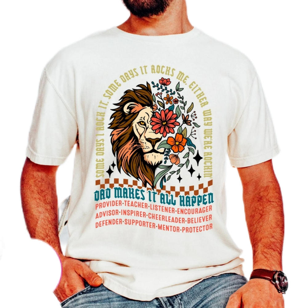 Fatherhood shirt,Some days I rock it,dad gift shirt,some days it rocks me,either way we're rockin,rocking dad,retro dad