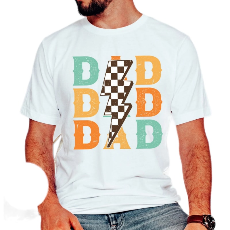 Checked dad shirt,dad lighting bold shirt,vintage dad shirt,retro checked dad shirt,best dad ever shirt,gift for dad