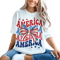 Coquette American Girl Shirt, Coquette Bow Shirt, 4th of July Shirt, America Shirt, American Flag Shirt, Fourth Of July
