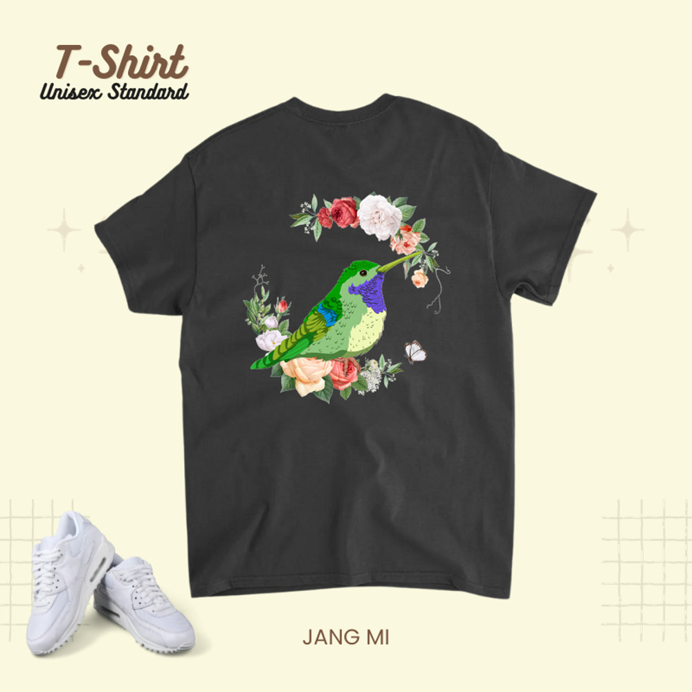 Vintage Nature Bird Animal Floral Hummingbird.png