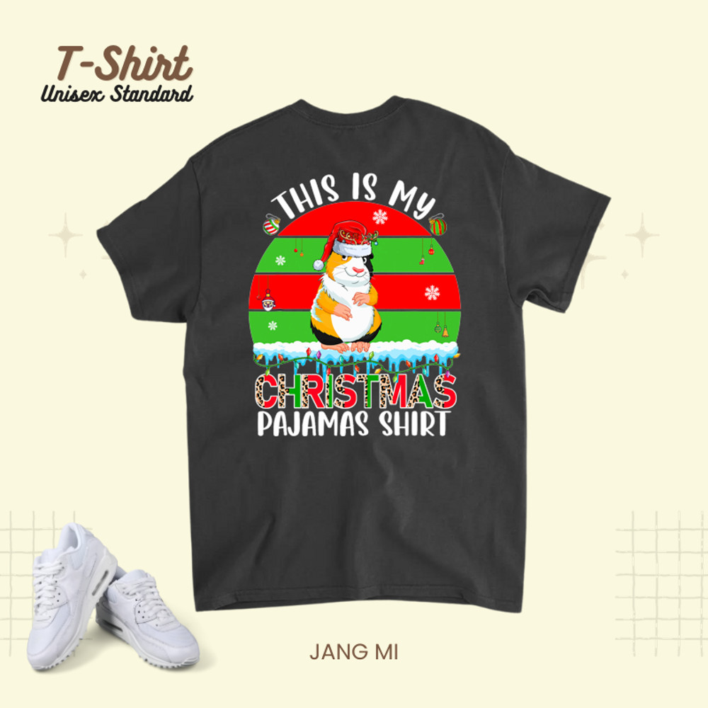 Vintage Retro My Christmas Pajamas Shirt Santa Guinea Pig.png