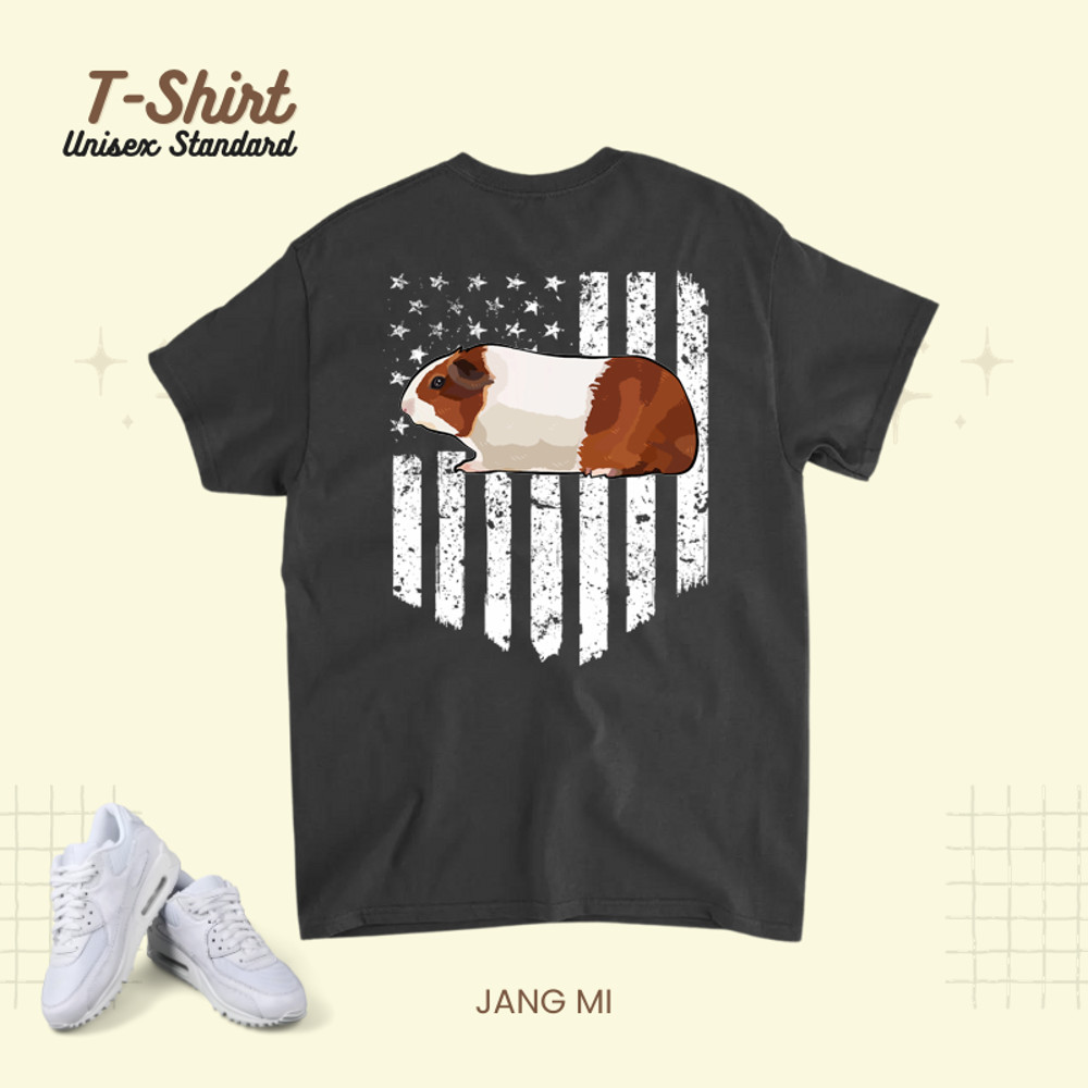 White American Flag Guinea Pig 4th Of July Farm Animal.png
