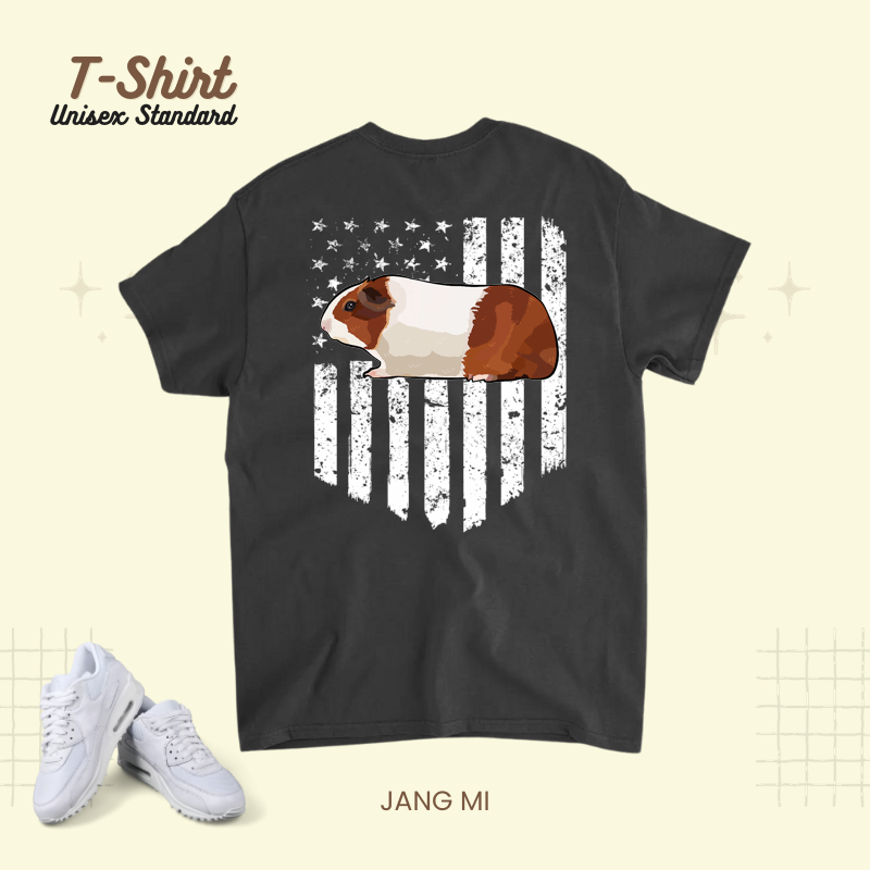 White American Flag Guinea Pig 4th Of July Farm Animal.png