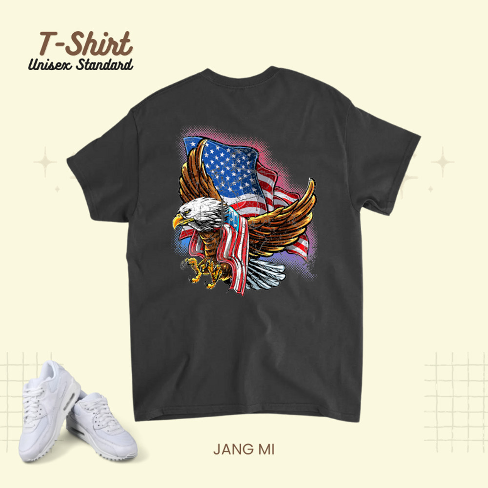 4th of July Bald Eagle Patriotic Stars Stripes American Flag.png