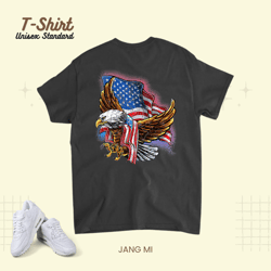 4th of july bald eagle patriotic stars stripes american flag unisex standard t-shirt