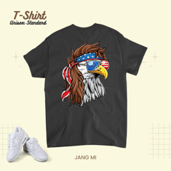 4th of july eagle mullet murica american flag usa merica 23 unisex standard t-shirt
