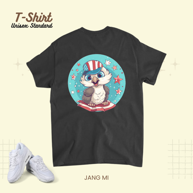 4th of July Vintage Cute Baby Eagle Adults and Kids tee.png
