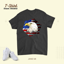 America Eagle Hexagon Patriotic American Flag 4th Of July, T-Shirt, Unisex Standard T-Shirt