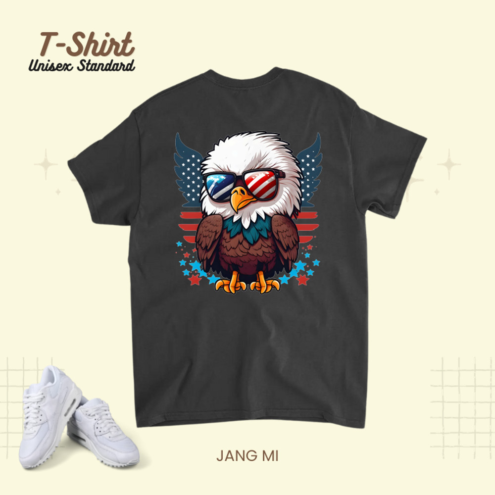 American Bald Eagle USA Flag Shirt 4th of July Eagle USA kid.png